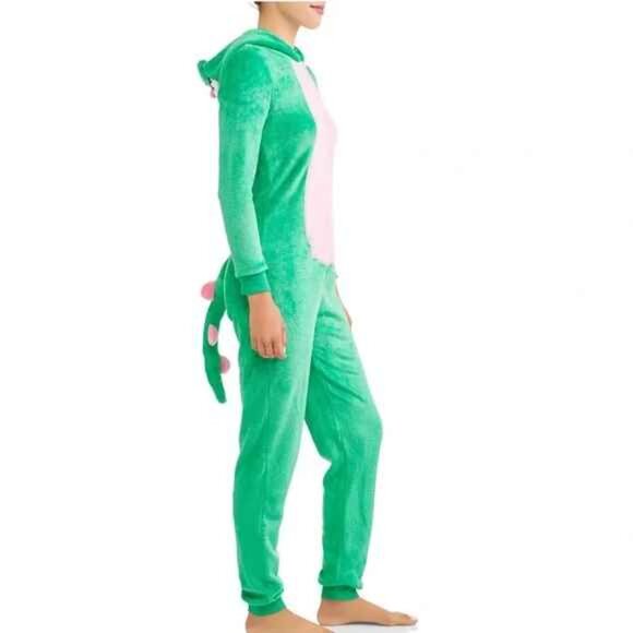 LIKE NEW LOVE PEACE DREAMS DINOSAUR ADULT ONESIE SIZE LARGE - Picture 5 of 6